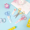Office Scissors 24 pcslot Cartoon Animal Rabbit Bear Art Safety Paper Cutter Utility knife School Supplies Stationery Gifts 230707