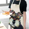 Kitchen Apron Men Women Dog Printed Apron Kitchen Kitchen Apron Funny Cotton Linen Sleeveless Kitchen Home R230710