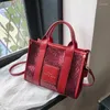 Sacs de soirée Sequin grands sacs à main pour femmes 2023 mode cuir sac fourre-tout décontracté lettre haute qualité banlieue luxe femme épaule