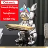 Decorative Objects Figurines Ceramic Dog Luxury Room Decor Piggy Bank French Bulldog Statue Sculpture Table Ornaments Home Interior Decoration T230710