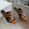 Designer Women's Interlocking Slide Pantoufles Sandale Sandales plates en cuir Casual Beach Ladies sliders 35-42