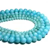 Pierre bleue d'Amazonite d'entretoise lâche de perles pour faire le collier de bracelet