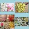 Decorative Flowers Wreaths 65Cm Long Artificial Cherry Spring Plum Peach Blossom Branch Silk Flower Tree For Wedding Pa