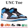 Jumpman 1 1S Męskie buty do koszykówki High Black Unc Toe Lucky Green Chicago Zagubiony i znaleziono odwrotne Laney SE Ice Medium Olive Wolf Grey Men Men Treners Sports Sneakers