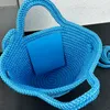 Neue IBIZA-Gemüsekorbtaschen, große Kapazität, Nylon-Strickgewebe, Einkaufstasche, Damen-Designer-Handtasche, Urlaubseinkaufstasche, modische Strandtasche, fächerförmige Tragetasche