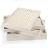 Cajas de joyería Bandeja de terciopelo beige Organizador de joyas Caja de almacenamiento Soporte para reloj Collar Anillo Pendiente Soporte colgante Serie 230710