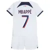 espnsport 23 24 MBAPPE SERGIO RAMOS Kids Kit Camisas de futebol KIMPEMBE Home Away 3º 4º Camisas de futebol DRAXLER VERRATTI Uniformes infantis