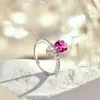 With Side Stones Wong Rain 925 Sterling Silver 66MM High Carbon Diamond Gemstone 18K Gold Plated Ring Wedding Engagement Fine Jewelry Wholesale 230707