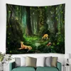 タペストリーズ美しい景色の森の風景タペストリーアートブランケットカーテン自宅のベッドルームリビングルームの装飾