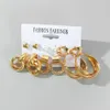 Stud IPARAM Fashion przesadne złote kolorowe metalowe kolczyki z perłami dla kobiet geometryczne skręcone Vintage Hoop Earrigns biżuteria prezenty 230710