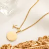 Gold Plated Design for Women Love Stainless Steel Chain Pendant Necklace Designer Wedding Party Travel Swimm Non Fade Jewelry