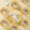 Miseczki Kwiaty Miski Zestaw Ceramiczny Rok Prezentu Święto Środka Jesieni Pudełko Hurtownia