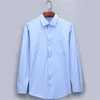 Men's Dress Shirts Men's Dress Shirts French Cuff Blue White Long Sleeved Business Casual Shirt Slim Fit Solid Color French Cufflinks Shirts For 230710