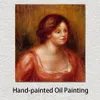 Busto de pintura al óleo de Pierre Auguste Renoir hecho a mano de una mujer en una blusa roja, arte moderno en lienzo, paisaje moderno, decoración para sala de estar