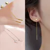 Stud LATS Trend Long Wire Tassel Thread Chain Climb Star Heart Beads Pendants Drop Earrings womens Straight Hanging Earings Jewelry 230710