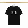 Summer Fashion Luxury Amari T-shirt Designer Amari Mens T-shirt Double Gauze Letter Printing Craft Mens and Womens T-shirt Fashion Black and White T-shirt F12041