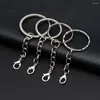 Keychains 20/50/100pcs Nickel Key Chains Stainless Alloy Circle DIY 25mm 30mm Keyrings Keychain Accessories Material