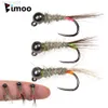 Esche Esche Bimoo 6pcs Fluorescente Fast Sinking Barbless Tungsten Headhead Jig Nymph Fly Euro Perdigon Ninfe Pesca alla trota Esche a mosca Esche HKD230710