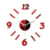 Väggklockor Akryl spegelklocka 3d DIY Reloj De Pared Horloge Watch Vardagsrum Quartz Needle Europe