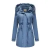 Women's Trench Coats Ladies Luxury Style Cotton Coat Detachable Fur Collar Hat Quilted Parka Casual 6 Colors S-5XL