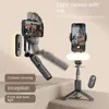 Handhållna gimbals 360 ° rotation Selfie Stick Fotostabilisering Stativ med belysning Trådlös Bluetooth-fjärrkontroll