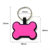 Creative Silicone Dog Tag Cat Tag Bone Shaped Pet Property Tag Siliconen Sleutelhanger Silicone Pet Tag DIY Kat En Hond ID-kaart Multicolor Sleutelhangers