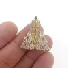 Pendant Necklaces Vintage Egyptian Pyramids Necklace Catholicism Cross Virgin Mary Jesus Gold Plated Zircon Fine Jewelry Making Amulet