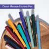 Fountain Pens 1pc Classic Macaron Vintage Morandi Pen Eff -Nib Mürekkep Kapüşonlu Plastik Ofis Okulu Malzemeleri Hediye Yazarak 230707