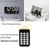 Wall Clocks LED large screen wall clock remote control electronic wall clock wall mounted light sensor temperature date power off memory watch Z230712