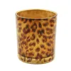 Portacandele Creative Leopard Print Glass Candlestick Crystals Decor Portacandele Bar Tealight Profumato Tazza vuota Piccola