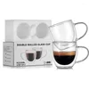 Verres à vin 2/4/6 pièces résistant à la chaleur Double paroi verre tasse lait café ensemble 150/350 ml bière gobelet tasse thé tasses Transparent verres cadeau