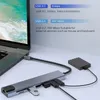 Ekspander portów USB do laptopa Stacja dokująca typu C Przedłużacz 8 w 1 Rozdzielacz typu plug and play do drukarki z klawiaturą