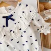 ROMPERS Koreanische Stil Frühlings- und Herbst Neugeborenes Baby Mädchen Baumwolle Langarmer Overall+Stirnband Baby Jumpsuit Baby Girl Kleidung Z230711