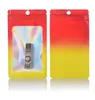 Laser Color Gradient Self seal Bags Plastic Aluminum Foil Mylar Pouch Reclosable Food Packaging Bag Jewelry Disply Storage