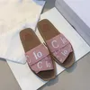 5A Designer Tofflor Sandaler Woody Flat Mules Slides canvas läder Lyxigt mode utomhus strand sandaler tofflor canvas tofflor kvinnor sommar träskor utomhus skor