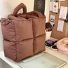 Bolsos de noche 2023 otoño e invierno Ringer bloque cuadrado Puff suave relleno algodón almohada bolso de un hombro bolso femenino