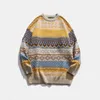 Pulls pour hommes Vintage rayé vêtements pull pull pull tricot impression teinture M-2XL 2023 printemps arrivée