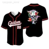 Men's Jackets Fashion Black Skull Baseball Jersey For Men Shirt Custom Design Baseball Uniform Softball Sublimation Blanks T-shirt Training HKD230710