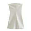 Capris Traf White Corset Dress Woman Off Sholdle Dresses for Women Ruched Mini Bodycon Dress女性夏のセクシーなパーティードレス