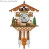 Wall Clocks The large Nordic retro cuckoo wall clock will sound and pop up a time alarm. The living room wall decoration Z230710