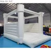 White PVC and Oxford Inflatable Wedding Bouncer Jumping Castle for Party/ Bounce House With Air Blower For Fun Inside Outdoor