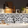 Painel de parede 3D 16 pçsconjunto preto branco azulejos adesivos cozinha backsplash guarda-roupa banheiro à prova d'água peel stick filme brilhante arte decalques 230707