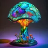 Przedmioty dekoracyjne figurki Dropshopping dekoracja wnętrz kolorowe grzyby lampa stołowa pulpit kreatywne płótno ozdoby lampa 230710