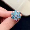 Cluster Rings KJJEAXCMY Boutique Jewelry 925 Sterling Silver Natural Apatite Gemstone Girl Ring Luxury Geometric Pattern Support Detection