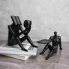 Decorative Objects Figurines Creative Readers Statue Resin Figures Modern Home Living Room Office Desk Accessories Miniature Bookshelf Decoration T230710