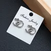 Beroemde ontwerper oorbel merk brief oorsteker vrouwen vierkante zirkoon oorbellen voor bruiloft cadeau sieraden accessoires hoge kwaliteit 20 stijl