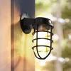 Wall Lamp Loft American Retro Outdoor Waterproof Lights Bar Corridor Cage Iron Room Decor Mirror Led