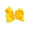 Hårtillbehör 1 stycke 6" Stora Grosgrain Ribbon Clips Hårnålar Barrette Bowknot Huvudbonad Solid Born Children Rosett För Flickor Barn