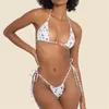 Capris Spoondrift Sexy florale Micro-Tanga-Bikini-Sets für Frauen niedliche dreieckige hochgeschnittene Badeanzüge Badeanzüge 2022 Biquini-Bademode