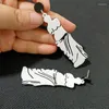 Brincos pendentes KUGUYS Carve Art Funky Drop para mulheres branco clássico acrílico jóias acessórios